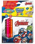 Цветни моливи Colorino - Marvel Avengers JUmbo, 12 + 1 цвята и острилка - 1t