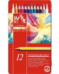 Цветни акварелни моливи Caran d'Ache Supracolor – 12 цвята, метална кутия - 1t