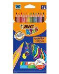 Цветни моливи BIC Evolution Stripes - 12 цвята - 1t