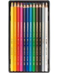 Цветни акварелни моливи Caran d'Ache Supracolor – 12 цвята, метална кутия - 3t