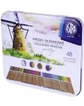 Цветни акварелни моливи Astra Prestige - В метална кутия, 48 цвята - 1t
