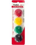Цветни магнити за бяла дъска Foska - 40 mm, 4 броя - 1t