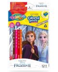 Цветни моливи Colorino Disney - Frozen II, 12 + 1 цвята и острилка - 1t