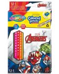 Цветни моливи Colorino - Marvel Avengers, 12 + 1 цвята и острилка - 1t
