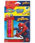 Цветни моливи Colorino - Marvel Spider-Man, 12 + 1 цвята и острилка - 1t