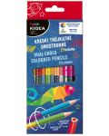 Цветни моливи Kidea - 12 броя, 24 цвята, двувърхи - 1t