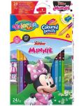 Цветни моливи Colorino Disney - Junior Minnie, 24 цвята с острилка - 1t