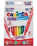Цветни флумастери Carioca - Birello, 12 цвята, двувърхи - 1t