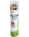 Цветни моливи Carioca Tita - 24 цвята + острилка - 1t