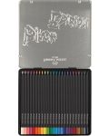 Комплект моливи Faber-Castell Black Edition - 24 цвята, в метална кутия - 3t