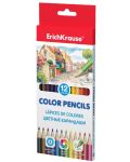 Цветни моливи Erich Krause - Шестоъгълни, 12 цвята - 1t
