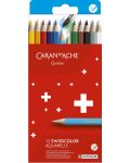 Цветни акварелни моливи Caran d'Ache Swisscolor - 12 цвята - 1t