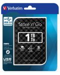 Твърд диск Verbatim - Store 'n' Go, 1TB, 5400 rpm, 2.5'', черен - 4t