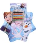 Книжка за оцветяване Cerda Frozen - С моливи и стикери - 1t