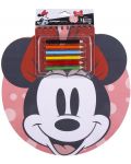 Книжка за оцветяване Cerda Minnie - С моливи и стикери - 1t