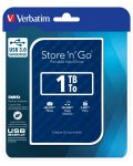 Твърд диск Verbatim - Store 'n' Go, 1TB, 5400 rpm, 2.5'', син - 4t