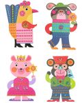 Творчески комплект Djeco - Украси забавни животни със стикери - 2t