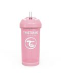 Бебешка чаша със сламка Twistshake Straw Cup - Розова, 360 ml - 3t