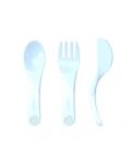 Комплект прибори за хранене Twistshake Cutlery Pastel - Сини, над 6 месеца - 2t