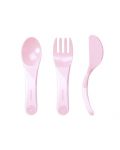 Комплект прибори за хранене Twistshake Cutlery Pastel - Розови, над 6 месеца - 2t
