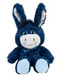 Плюшена играчка Morgenroth Plusch - Тъмно синьо магаренце със синя кърпа, 33 cm - 1t