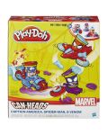 Hasbro Play-Doh - Фигурки на Капитан Америка, Спайдърмен и Веном, с глави-кенчета с моделин - 2t