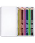 Цветни моливи Staedtler Noris Colour 185 - 12 цвята, в метална кутия - 2t