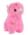 Плюшена играчка Morgenroth Plusch - Розова алпака с цветни звезди, 21 cm - 1t