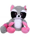 Плюшена играчка Morgenroth Plusch – Седящо енотче с розови ушички и лапички, 70 cm - 1t