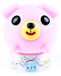 Пищяща гумена играчка Sankyo Toys - Jabber Ball, кученце, розово - 1t