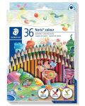 Цветни триъгълни моливи Staedtler Noris Colour 187 - 36 цвята - 1t