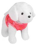 Плюшена играчка Morgenroth Plusch - Кученце с розово елече, 28 cm - 1t