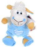 Плюшена играчка Morgenroth Plusch – Овчица със сини панталонки и бляскави очи, 27 cm - 1t