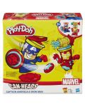 Hasbro Play-Doh - Фигури на Капитан Америка и Айрън Мен с глави-контейнери - 2t