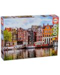 Пъзел Educa от 1000 части - Кривите къщи в Амстердам - 1t