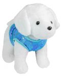 Плюшена играчка Morgenroth Plusch - Кученце със синьо елече, 28 cm - 1t