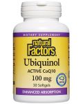 Ubiquinol Active CoQ10, 30 капсули, Natural Factors - 1t