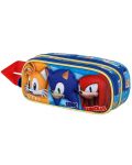 Ученически 3D несесер Karactermania Sonic - Trio, 2 ципа - 1t