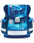 Ученически комплект Belmil - Racing Blue Neon, раница, два несесера и мешка - 2t