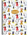 Ученическа тетрадка Keskin Color Animal Friends - A4, 80 листа, широки редове, асортимент - 2t