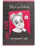 Ученическа тетрадка Black&White Girl - А5, 40 листа, асортимент - 2t