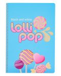 Ученическа тетрадка Black&White Lolly Pop - B5, 2 теми, 80 листа - 1t
