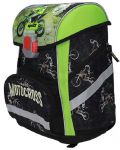 Ученически комплект ABC 123 Motocross - 2023, раница, спортна торба, два несесера и портмоне - 3t