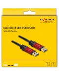 Удължителен кабел Delock - 82753, USB-A/USB-А, 2 m, черен/червен - 4t