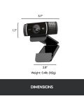Уеб камера Logitech - C922 Pro Stream, черна - 8t