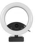Уеб Камера Arozzi - Occhio True Privacy Ring Light, FHD, черна/бяла - 1t