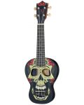 Сопрано укулеле Harley Benton - DOTU UKE-S Diamond Skull, черно - 1t