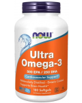 Ultra Omega-3, 180 капсули, Now - 1t