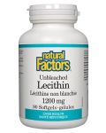 Unbleached Lecithin, 1200 mg, 90 капсули, Natural Factors - 1t
