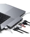 USB хъб Satechi - Pro Hub Max, 8 порта, USB-C, сив - 4t